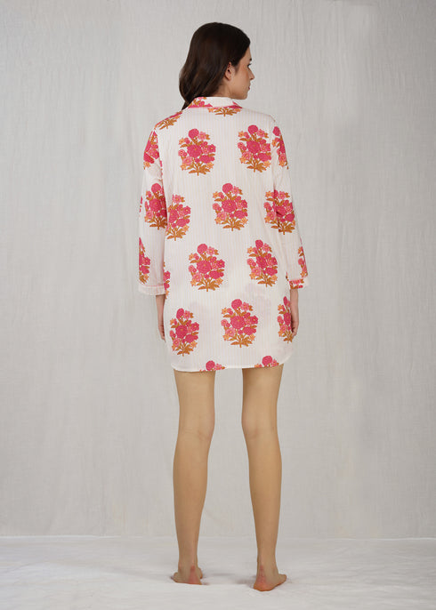 Women's Floral Nightshirt Set